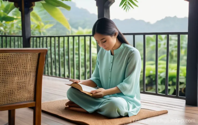 디지털 슬로우 라이프를 위한 생산성 향상 전략 - **Prompt:** A serene portrait of a young Malay woman in her late 20s, dressed in a modest, comfortab...