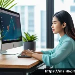 Home 22 슬로우 라이프를 위한 시간 블록 기법 - A modern home office setting in Kuala Lumpur, Malaysia, featuring a young Malay professional woman f...