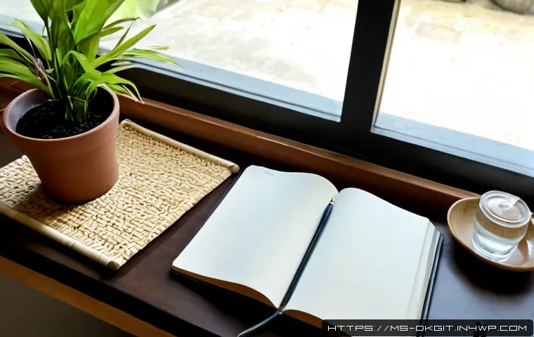 Home 17 디지털 슬로우 라이프 시작하기 위한 체크리스트 - Photorealistic overhead view of a calm Malaysian home workspace for beginning a digital slow-life ro...